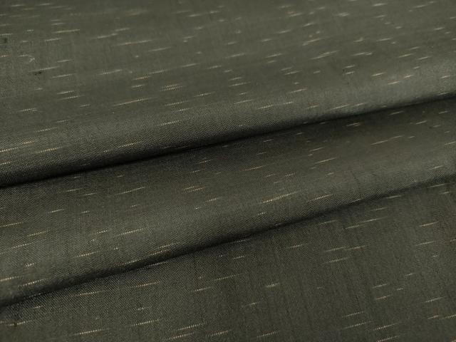 平和屋着物▽上質な紬 単衣 絣文 黒地 正絹 逸品 DAAT9180az