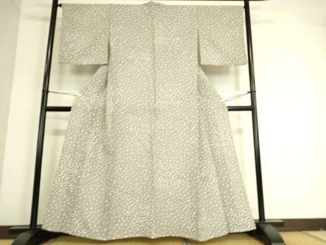 平和屋着物▽小紋 単衣 芝に舞花 洗える着物 DAAT9186az