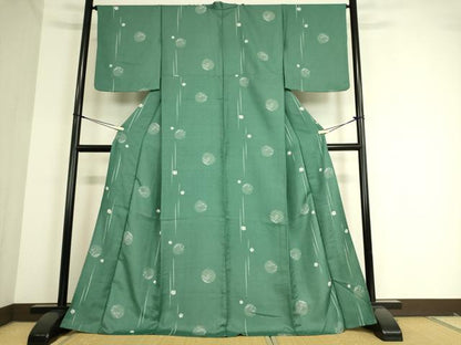 平和屋着物▽小紋 単衣 舞花丸文 洗える着物 DAAT9191az