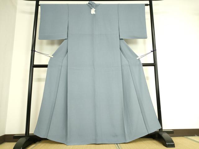 平和屋着物▽上質な色無地　単衣　青藤色　正絹　逸品　DAAT9194az