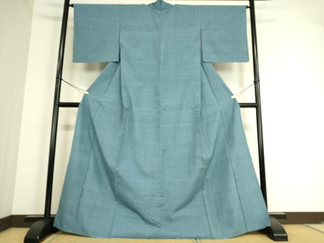平和屋着物▽結城紬 単衣 薄縹色 正絹 逸品 DAAT9195az
