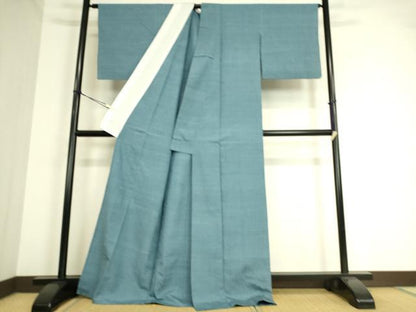 平和屋着物▽結城紬 単衣 薄縹色 正絹 逸品 DAAT9195az
