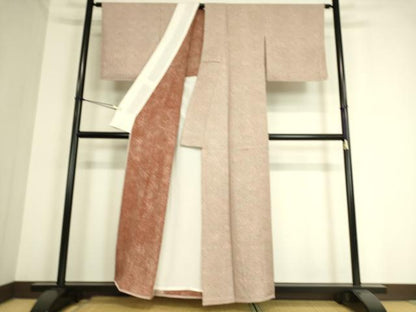平和屋着物▽上質な小紋 単衣 霞文 正絹 逸品 未使用 DAAT9196az