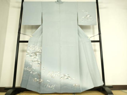 平和屋着物▽訪問着 単衣 友禅 渡橋風景花文 暈し染め 正絹 逸品 DAAT9198az