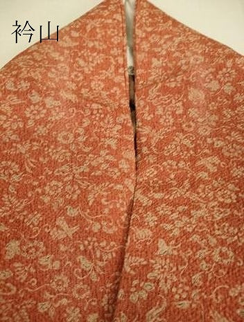 平和屋着物▽上質な小紋 単衣 花鳥文 鬼しぼ縮緬 正絹 逸品 DAAT9199az