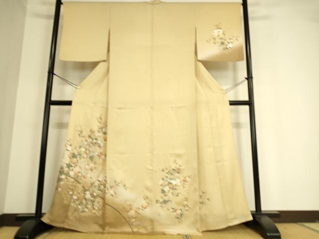 平和屋着物▽訪問着　単衣　地紙花文　暈し染め　金彩　正絹　逸品　DAAT9200az