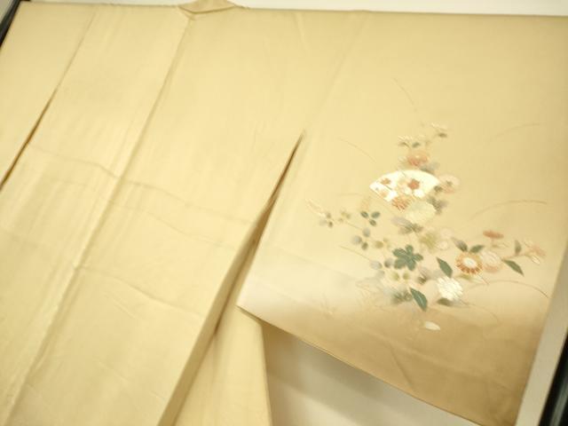 平和屋着物▽訪問着　単衣　地紙花文　暈し染め　金彩　正絹　逸品　DAAT9200az