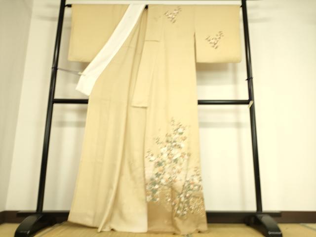 平和屋着物▽訪問着　単衣　地紙花文　暈し染め　金彩　正絹　逸品　DAAT9200az