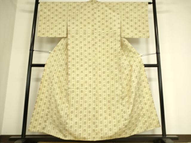 平和屋着物▽上質な紬 単衣 絣花間道 正絹 逸品 DAAT9205az