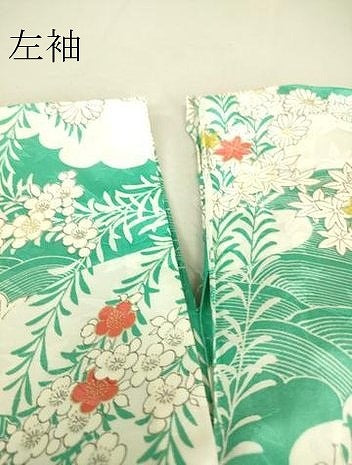 平和屋着物▽小紋 単衣 雲取り流水花文 金彩 洗える着物 DAAT9206az