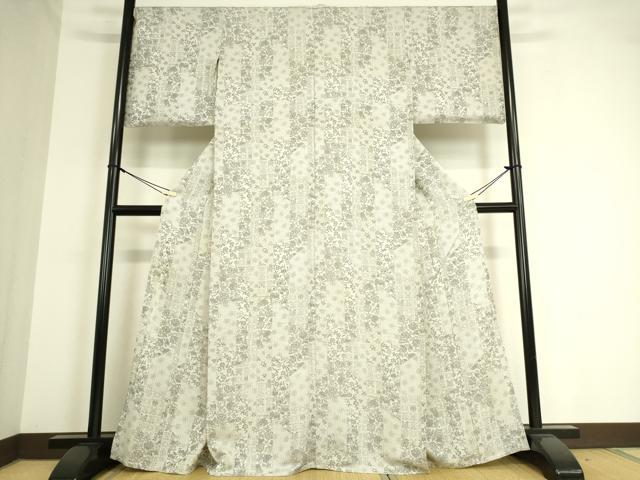 平和屋着物▽上質なお召 単衣 名物裂花文 やまと誂製 正絹 逸品 DAAT9207az