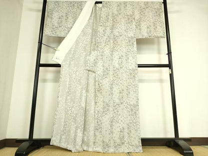 平和屋着物▽上質なお召 単衣 名物裂花文 やまと誂製 正絹 逸品 DAAT9207az