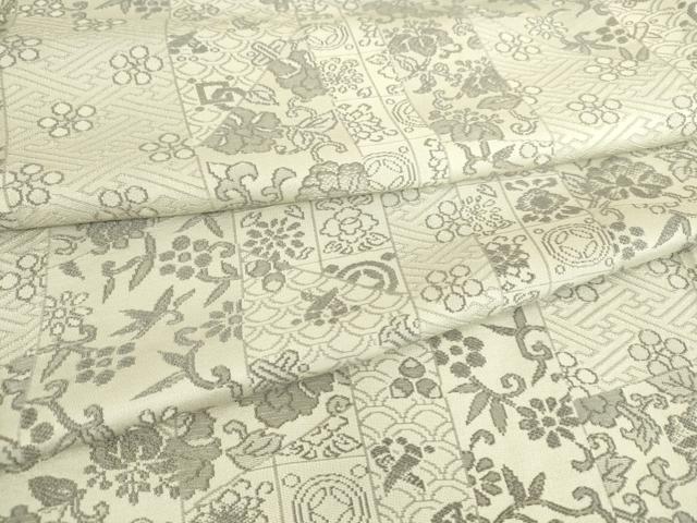 平和屋着物▽上質なお召 単衣 名物裂花文 やまと誂製 正絹 逸品 DAAT9207az