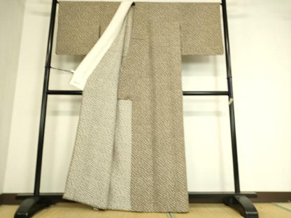 平和屋着物▽上質な小紋 単衣 石畳文 やまと誂製 正絹 逸品 DAAT9208az