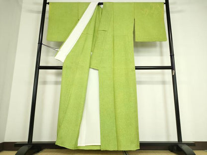 平和屋着物▽上質な紬 単衣 杢目絞り 変わり縞 正絹 逸品 DAAT9215az
