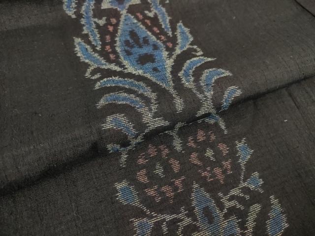 平和屋着物▽上質な紬 単衣 洋花間道 正絹 逸品 DAAT9218az