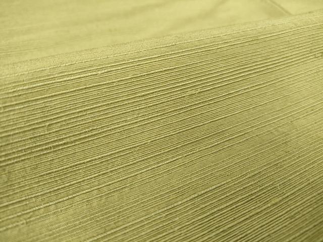 平和屋着物▽上質な紬 単衣 柳茶色 正絹 逸品 DAAT9225az
