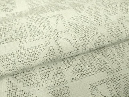 平和屋着物▽結城紬 単衣 幾何学柄 80亀甲 正絹 逸品 DAAT9226az