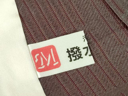 平和屋着物▽上質なお召 単衣 変わり格子 正絹 逸品 DAAT9228az