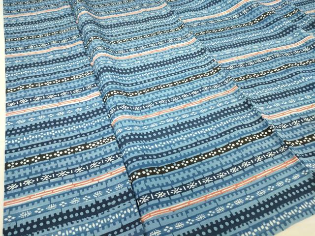 平和屋着物▽上質な小紋 単衣 横段文 正絹 逸品 DAAT9232az