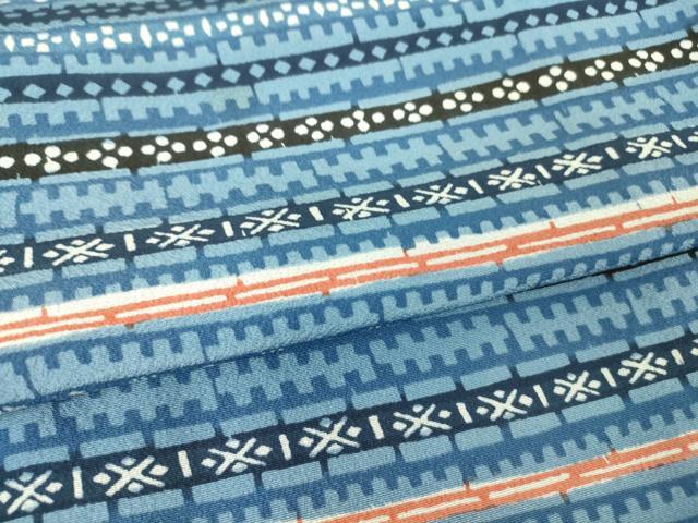 平和屋着物▽上質な小紋 単衣 横段文 正絹 逸品 DAAT9232az