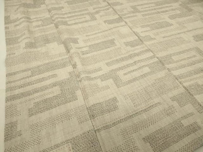 平和屋着物▽結城紬 単衣 幾何学文 80亀甲 正絹 逸品 DAAT9237