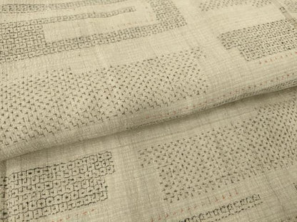 平和屋着物▽結城紬 単衣 幾何学文 80亀甲 正絹 逸品 DAAT9237