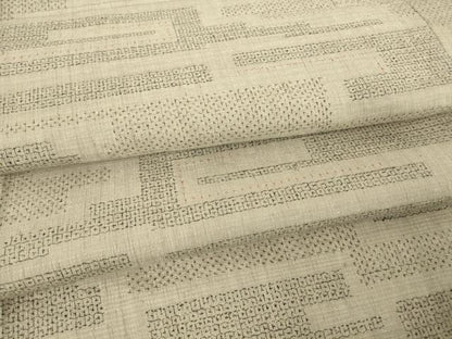 平和屋着物▽結城紬 単衣 幾何学文 80亀甲 正絹 逸品 DAAT9237