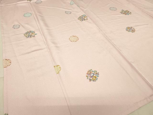 平和屋着物▽上質な小紋 単衣 型染め 雪輪花鳥文 正絹 逸品 DAAT9239az
