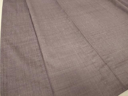 平和屋着物▽上質な紬　単衣　葡萄鼠色　正絹　逸品　DAAT9240az