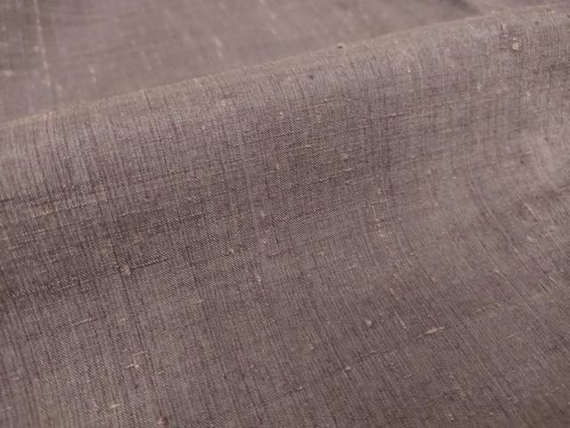 平和屋着物▽上質な紬　単衣　葡萄鼠色　正絹　逸品　DAAT9240az