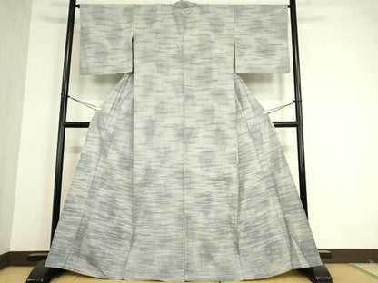 平和屋着物▽上質な紬　単衣　霞文　正絹　逸品　DAAT9242az