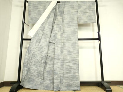 平和屋着物▽上質な紬　単衣　霞文　正絹　逸品　DAAT9242az