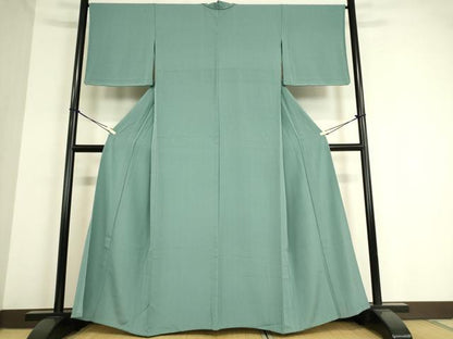 平和屋着物▽上質な色無地 単衣 水浅葱色 正絹 逸品 未使用 DAAT9245az
