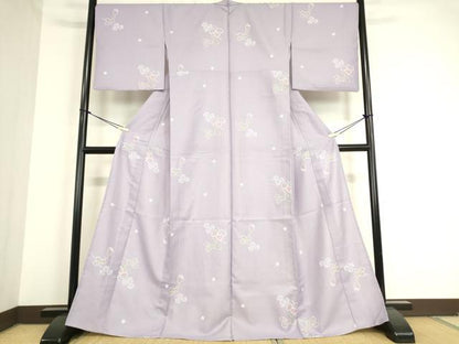 平和屋着物▽小紋 単衣 瓢箪に花 洗える着物 DAAT9246az