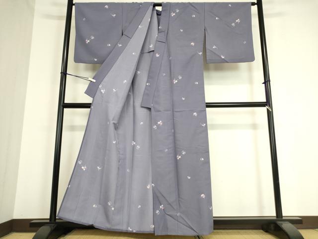 平和屋着物▽小紋 単衣 舞蝶文 洗える着物 DAAT9247az