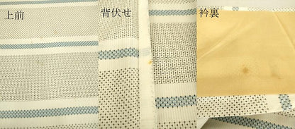 平和屋着物▽本場大島紬 白大島 単衣 横段文 100亀甲 正絹 逸品 DAAT9250az