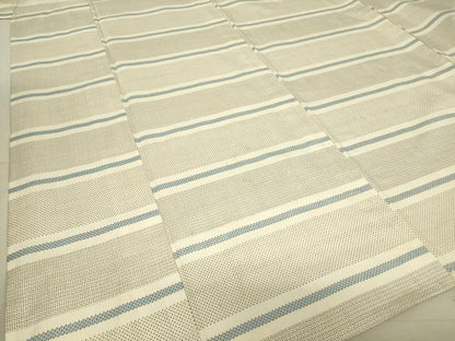 平和屋着物▽本場大島紬 白大島 単衣 横段文 100亀甲 正絹 逸品 DAAT9250az