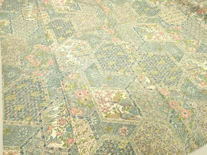 平和屋着物▽上質な小紋　単衣　亀甲花鳥蝶文　正絹　逸品　DAAT9251az