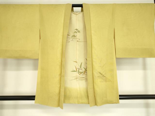 平和屋着物▽羽織 スリーシーズン 春夏秋 塵除け 絽袷 絽×絽 流水松文 正絹 逸品 DAAT9252az