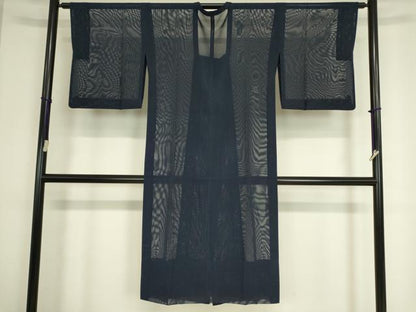 平和屋着物▽道行コート スリーシーズン 春夏秋 塵除け 縞 ロング丈 正絹 逸品 DAAT9254az