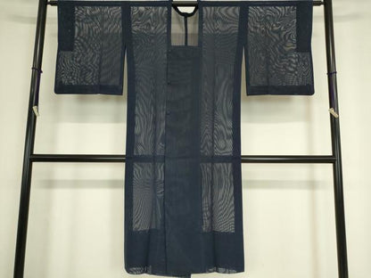 平和屋着物▽道行コート スリーシーズン 春夏秋 塵除け 縞 ロング丈 正絹 逸品 DAAT9254az