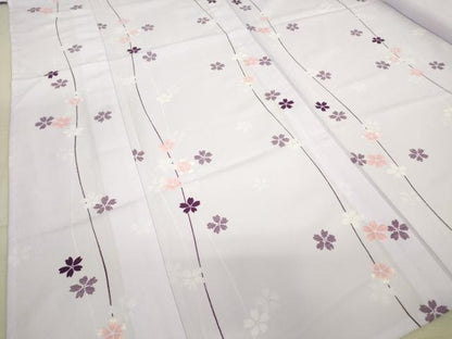 平和屋着物▽小紋 単衣 舞桜文 洗える着物 DAAT9255az