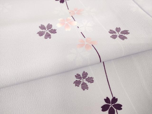 平和屋着物▽小紋 単衣 舞桜文 洗える着物 DAAT9255az