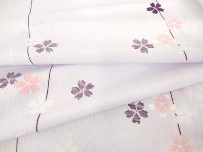 平和屋着物▽小紋 単衣 舞桜文 洗える着物 DAAT9255az