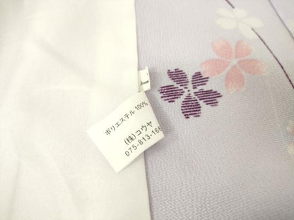 平和屋着物▽小紋 単衣 舞桜文 洗える着物 DAAT9255az