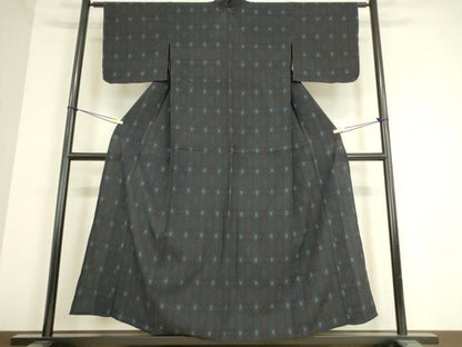 平和屋着物▽本塩沢 単衣 亀甲繋ぎ 正絹 逸品 DAAT9257az