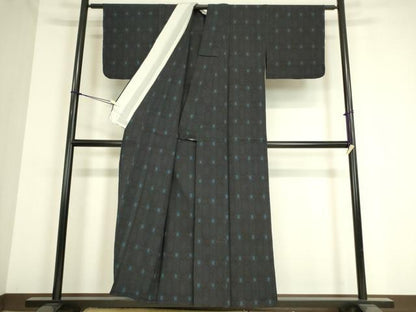 平和屋着物▽本塩沢 単衣 亀甲繋ぎ 正絹 逸品 DAAT9257az
