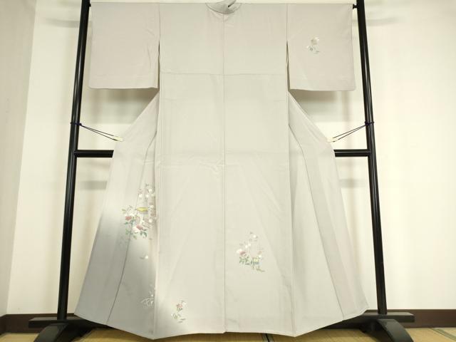 平和屋着物▽訪問着 単衣 友禅 籬花文 暈し染め 正絹 逸品 DAAT9258az
