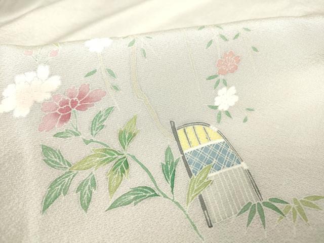 平和屋着物▽訪問着 単衣 友禅 籬花文 暈し染め 正絹 逸品 DAAT9258az